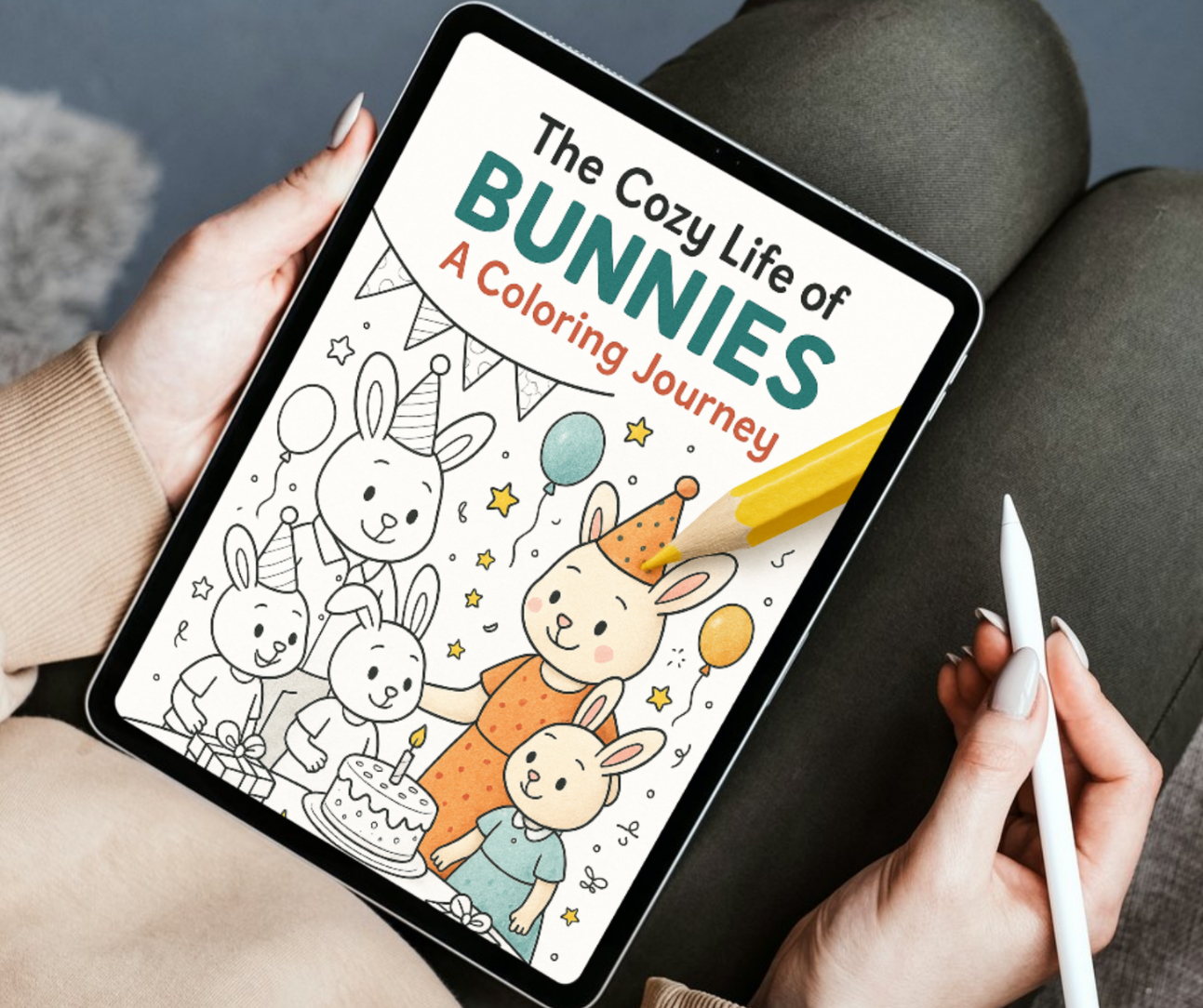 The Cozy Life of Bunnies: A Coloring Journey (eBook)