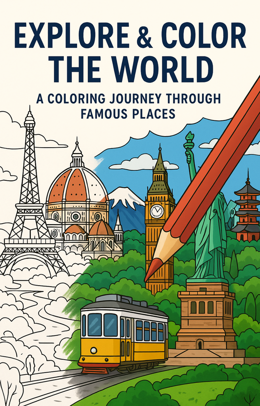Explore & Color the World: A Coloring Journey Through Famous Places (eBook)